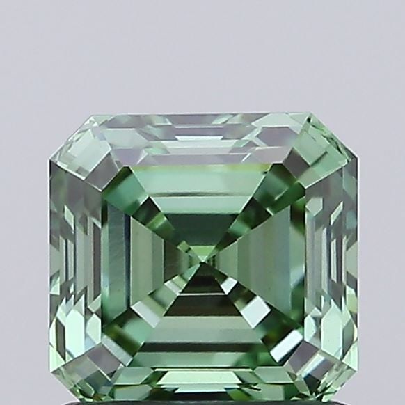 Loose Diamond - ASSCHER 0.98ct Fancy Vivid Green VS1: Loose Diamond - ASSCHER 0.98ct Fancy Vivid Green VS1 Source: This is a real non-mined Diamond that has been grown in a lab Shape: ASSCHER Carats: 0.98 Color: Fancy Vivid Green Certification: IGI Video