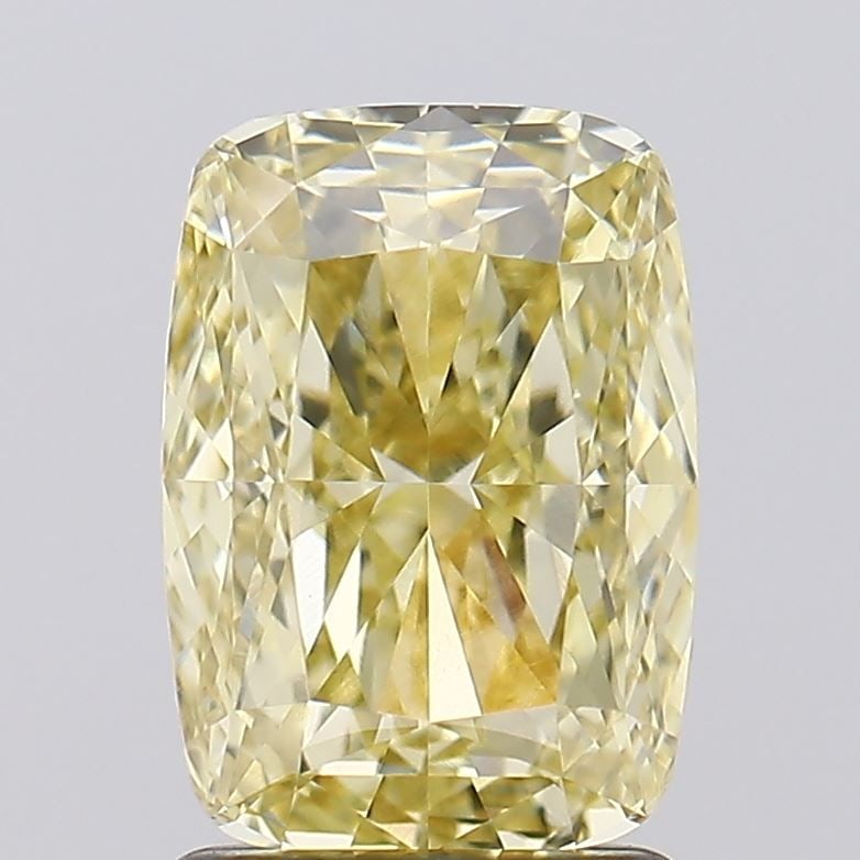Loose Diamond - CUSHION MODIFIED 2.04ct Fancy Yellow VVS2: Loose Diamond - CUSHION MODIFIED 2.04ct Fancy Yellow VVS2 Source: This is a real non-mined Diamond that has been grown in a lab Shape: CUSHION MODIFIED Carats: 2.04 Color: Fancy Yellow Certification: 