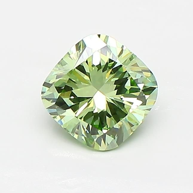 Loose Diamond - CUSHION BRILLIANT 0.71ct Fancy Vivid Green VS2: Loose Diamond - CUSHION BRILLIANT 0.71ct Fancy Vivid Green VS2 Source: This is a real non-mined Diamond that has been grown in a lab Shape: CUSHION BRILLIANT Carats: 0.71 Color: Fancy Vivid Green Cert