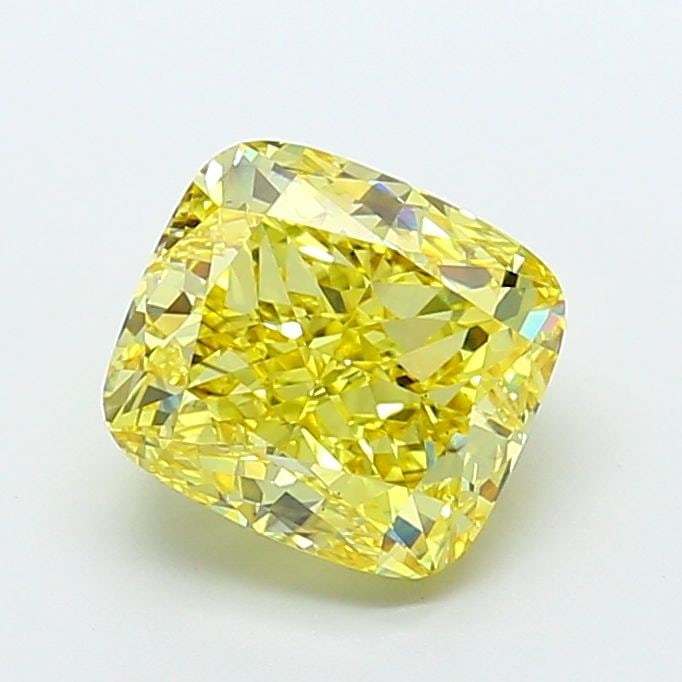 Loose Diamond - CUSHION MODIFIED 5.02ct Fancy Intense Yellow VS1: Loose Diamond - CUSHION MODIFIED 5.02ct Fancy Intense Yellow VS1 Source: This is a real non-mined Diamond that has been grown in a lab Shape: CUSHION MODIFIED Carats: 5.02 Color: Fancy Intense Yellow 