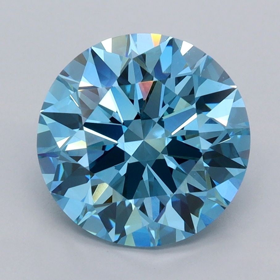 Ideal Loose Diamond - ROUND 3.01ct Fancy Vivid Blue VVS2: Ideal Loose Diamond - ROUND 3.01ct Fancy Vivid Blue VVS2 Source: This is a real non-mined Diamond that has been grown in a lab Shape: ROUND Carats: 3.01 Color: Fancy Vivid Blue Certification: IGI Vide