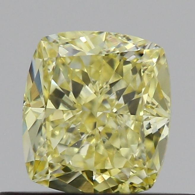 Loose Diamond - CUSHION MODIFIED 0.43ct Fancy Yellow VS1: Loose Diamond - CUSHION MODIFIED 0.43ct Fancy Yellow VS1 Source: This is a real non-mined Diamond that has been grown in a lab Shape: CUSHION MODIFIED Carats: 0.43 Color: Fancy Yellow Certification: I