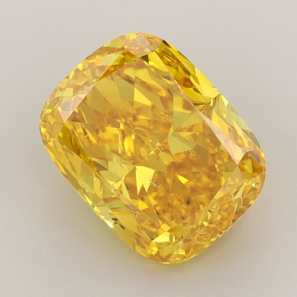 Loose Diamond - CUSHION MODIFIED 4.29ct Fancy Vivid Yellow SI2: Loose Diamond - CUSHION MODIFIED 4.29ct Fancy Vivid Yellow SI2 Source: This is a real non-mined Diamond that has been grown in a lab Shape: CUSHION MODIFIED Carats: 4.29 Color: Fancy Vivid Yellow Cert