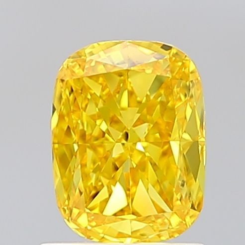 Loose Diamond - CUSHION MODIFIED 1.41ct Fancy Vivid Yellow VVS2: Loose Diamond - CUSHION MODIFIED 1.41ct Fancy Vivid Yellow VVS2 Source: This is a real non-mined Diamond that has been grown in a lab Shape: CUSHION MODIFIED Carats: 1.41 Color: Fancy Vivid Yellow Cer