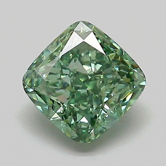 Loose Diamond - CUSHION MODIFIED 1.07ct Fancy Vivid Green VS1: Loose Diamond - CUSHION MODIFIED 1.07ct Fancy Vivid Green VS1 Source: This is a real non-mined Diamond that has been grown in a lab Shape: CUSHION MODIFIED Carats: 1.07 Color: Fancy Vivid Green Certif