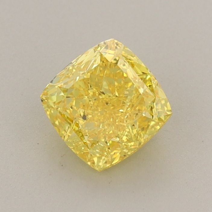 Loose Diamond - CUSHION MODIFIED 0.76ct Fancy Vivid Yellow VS1: Loose Diamond - CUSHION MODIFIED 0.76ct Fancy Vivid Yellow VS1 Source: This is a real non-mined Diamond that has been grown in a lab Shape: CUSHION MODIFIED Carats: 0.76 Color: Fancy Vivid Yellow Cert