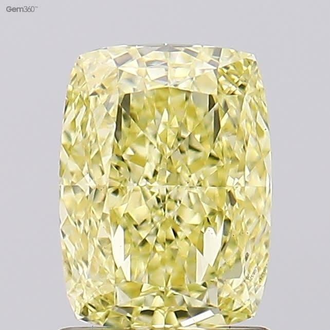 Loose Diamond - CUSHION MODIFIED 1.56ct Fancy Intense Yellow VVS2: Loose Diamond - CUSHION MODIFIED 1.56ct Fancy Intense Yellow VVS2 Source: This is a real non-mined Diamond that has been grown in a lab Shape: CUSHION MODIFIED Carats: 1.56 Color: Fancy Intense Yellow
