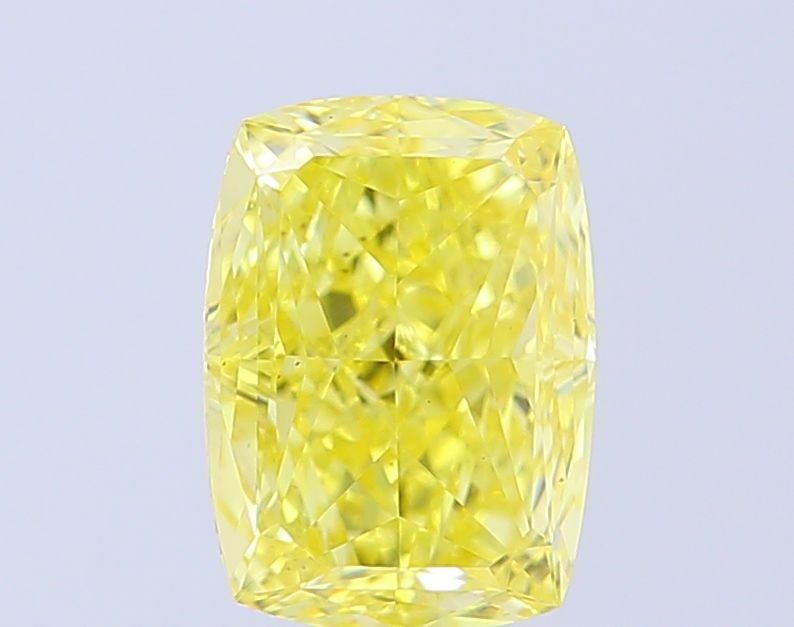 Loose Diamond - CUSHION MODIFIED 1.55ct Fancy Vivid Yellow VS1: Loose Diamond - CUSHION MODIFIED 1.55ct Fancy Vivid Yellow VS1 Source: This is a real non-mined Diamond that has been grown in a lab Shape: CUSHION MODIFIED Carats: 1.55 Color: Fancy Vivid Yellow Cert