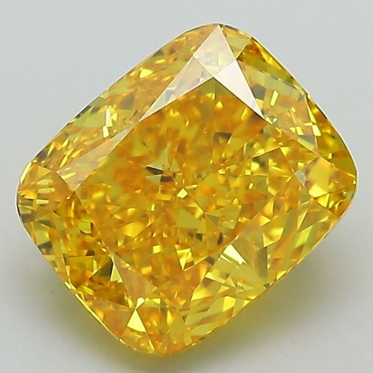 Loose Diamond - CUSHION MODIFIED 2.61ct Fancy Vivid Yellow VVS2: Loose Diamond - CUSHION MODIFIED 2.61ct Fancy Vivid Yellow VVS2 Source: This is a real non-mined Diamond that has been grown in a lab Shape: CUSHION MODIFIED Carats: 2.61 Color: Fancy Vivid Yellow Cer