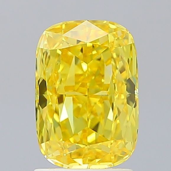 Loose Diamond - CUSHION MODIFIED 2.01ct Fancy Vivid Yellow VS1: Loose Diamond - CUSHION MODIFIED 2.01ct Fancy Vivid Yellow VS1 Source: This is a real non-mined Diamond that has been grown in a lab Shape: CUSHION MODIFIED Carats: 2.01 Color: Fancy Vivid Yellow Cert