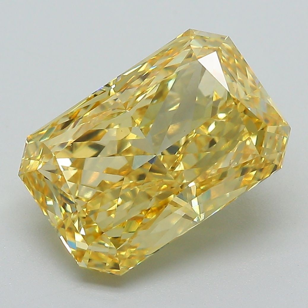 Loose Diamond - RADIANT 5.01ct Fancy Vivid Yellow VS1: Loose Diamond - RADIANT 5.01ct Fancy Vivid Yellow VS1 Source: This is a real non-mined Diamond that has been grown in a lab Shape: RADIANT Carats: 5.01 Color: Fancy Vivid Yellow Certification: IGI Vid