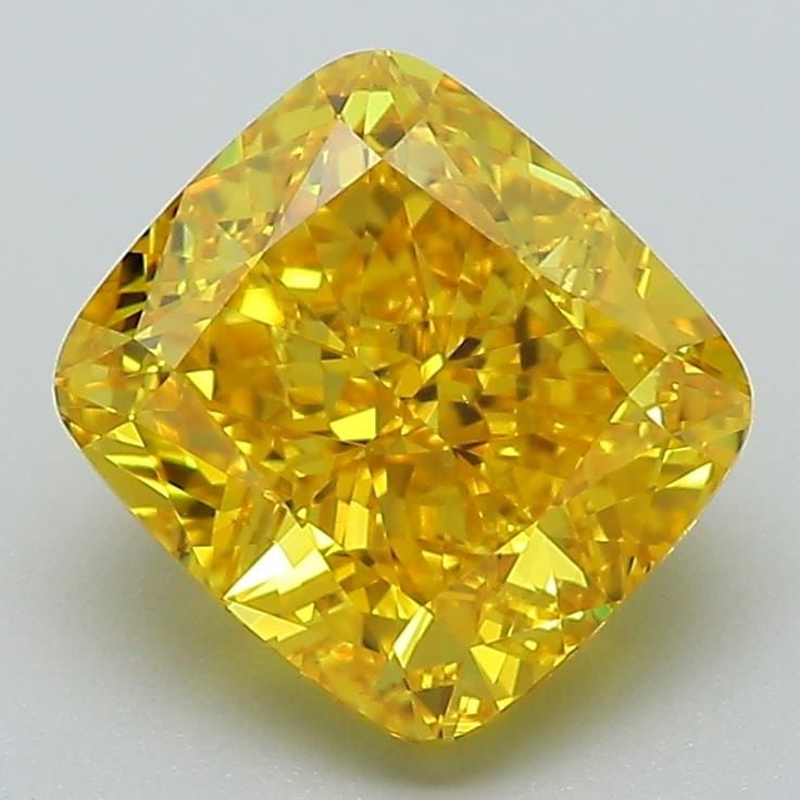 Loose Diamond - CUSHION BRILLIANT 2.57ct Fancy Vivid Yellow VS1: Loose Diamond - CUSHION BRILLIANT 2.57ct Fancy Vivid Yellow VS1 Source: This is a real non-mined Diamond that has been grown in a lab Shape: CUSHION BRILLIANT Carats: 2.57 Color: Fancy Vivid Yellow Ce