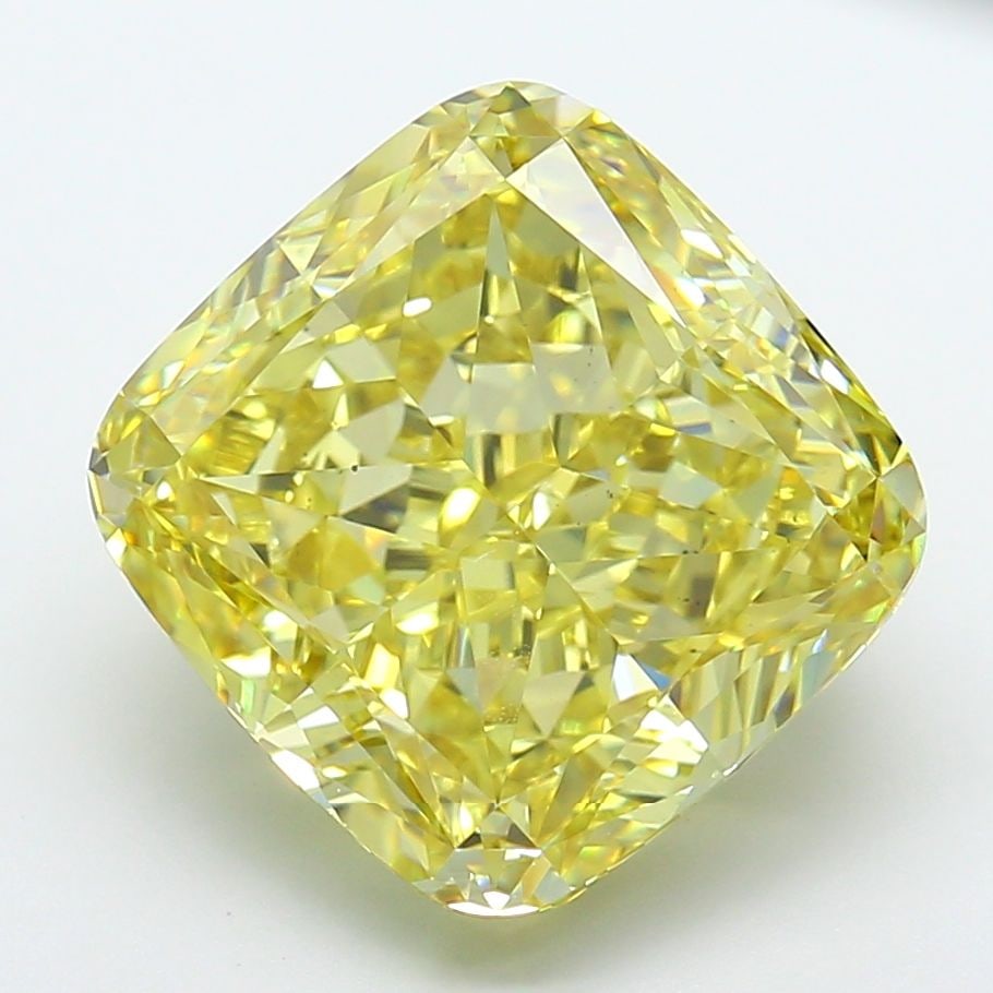 Loose Diamond - CUSHION MODIFIED 12.02ct Fancy Intense Yellow VS2: Loose Diamond - CUSHION MODIFIED 12.02ct Fancy Intense Yellow VS2 Source: This is a real non-mined Diamond that has been grown in a lab Shape: CUSHION MODIFIED Carats: 12.02 Color: Fancy Intense Yello