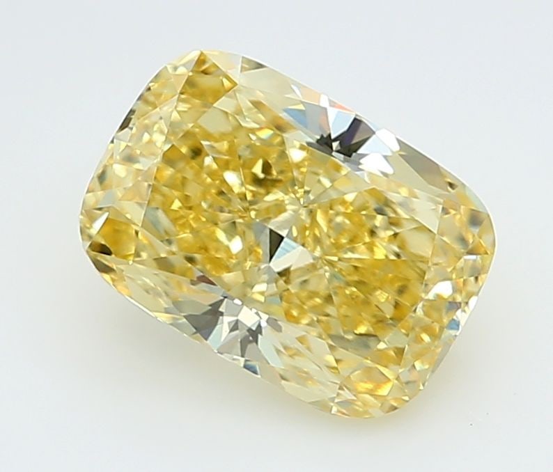 Loose Diamond - CUSHION MODIFIED 2.26ct Fancy Vivid Yellow VVS2: Loose Diamond - CUSHION MODIFIED 2.26ct Fancy Vivid Yellow VVS2 Source: This is a real non-mined Diamond that has been grown in a lab Shape: CUSHION MODIFIED Carats: 2.26 Color: Fancy Vivid Yellow Cer