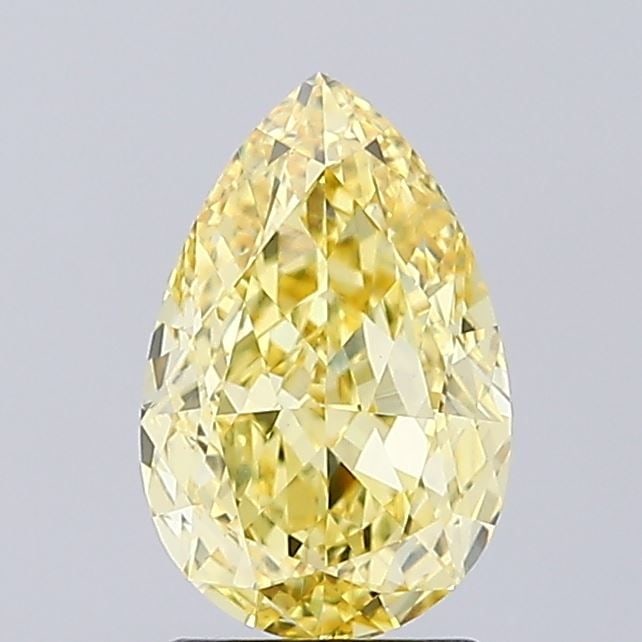 Loose Diamond - PEAR 2.11ct Fancy Intense Yellow VVS2: Loose Diamond - PEAR 2.11ct Fancy Intense Yellow VVS2 Source: This is a real non-mined Diamond that has been grown in a lab Shape: PEAR Carats: 2.11 Color: Fancy Intense Yellow Certification: IGI Vide