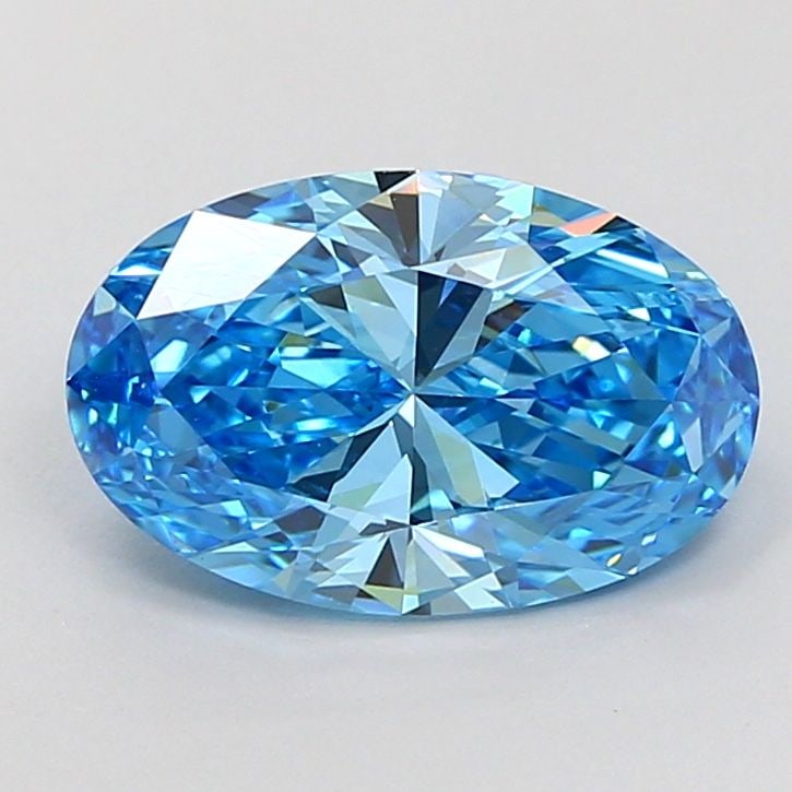 Loose Diamond - OVAL 2.53ct Fancy Vivid Blue VVS2: Loose Diamond - OVAL 2.53ct Fancy Vivid Blue VVS2 Source: This is a real non-mined Diamond that has been grown in a lab Shape: OVAL Carats: 2.53 Color: Fancy Vivid Blue Certification: IGI Video: