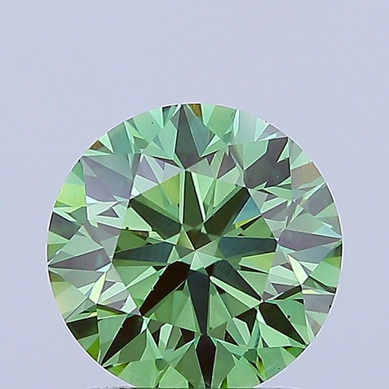 Loose Diamond - ROUND 2.05ct Fancy Vivid Green VS2: Loose Diamond - ROUND 2.05ct Fancy Vivid Green VS2 Source: This is a real non-mined Diamond that has been grown in a lab Shape: ROUND Carats: 2.05 Color: Fancy Vivid Green Certification: IGI Video: