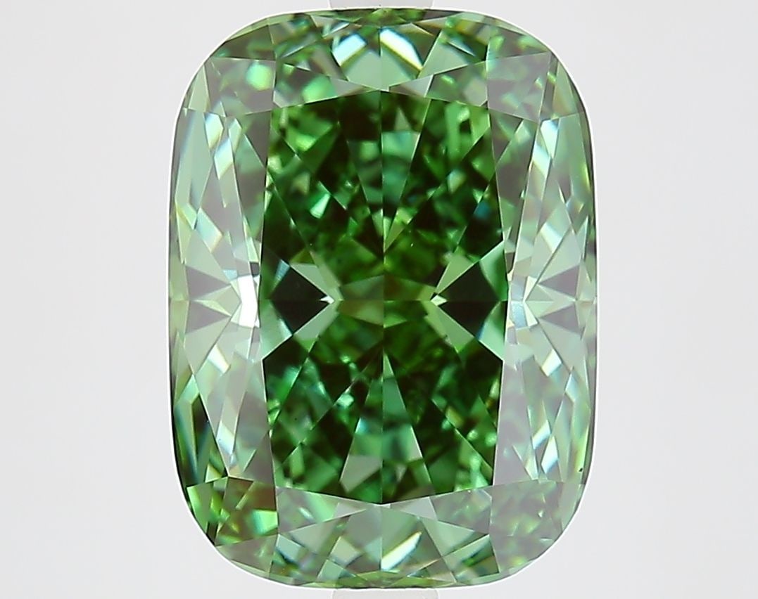Loose Diamond - CUSHION MODIFIED 5.25ct Fancy Vivid Green VS1 (1 of 1)