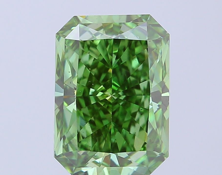 Loose Diamond - RADIANT 5.0ct Fancy Vivid Green VS2: Loose Diamond - RADIANT 5.0ct Fancy Vivid Green VS2 Source: This is a real non-mined Diamond that has been grown in a lab Shape: RADIANT Carats: 5.0 Color: Fancy Vivid Green Certification: IGI Video: