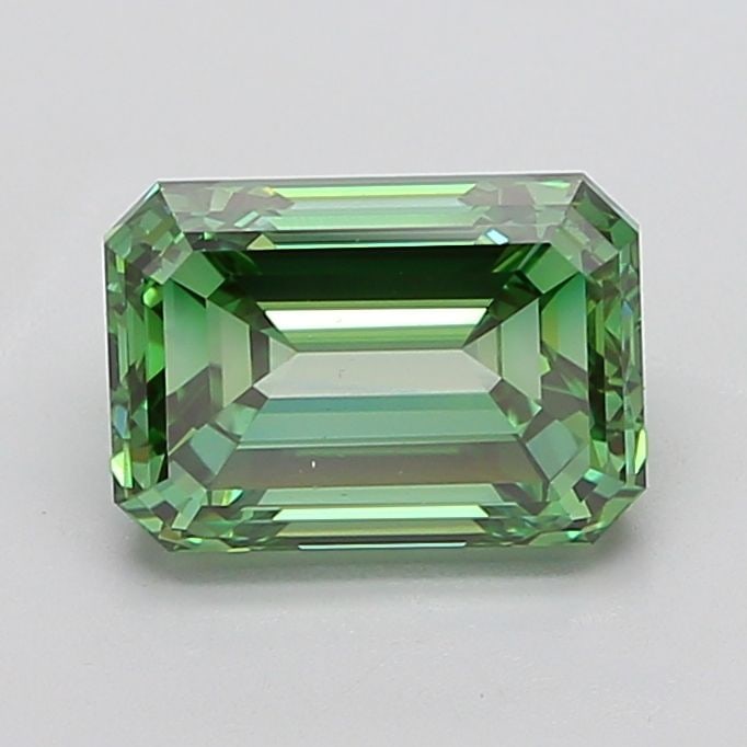 Loose Diamond - EMERALD 5.01ct Fancy Vivid Green VS1: Loose Diamond - EMERALD 5.01ct Fancy Vivid Green VS1 Source: This is a real non-mined Diamond that has been grown in a lab Shape: EMERALD Carats: 5.01 Color: Fancy Vivid Green Certification: IGI Video