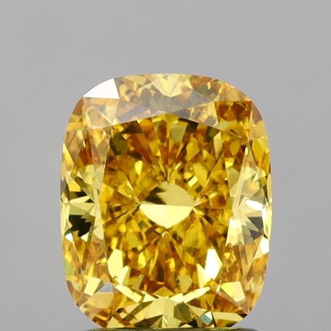 Loose Diamond - CUSHION MODIFIED 1.5ct Fancy Vivid Yellow VS1: Loose Diamond - CUSHION MODIFIED 1.5ct Fancy Vivid Yellow VS1 Source: This is a real non-mined Diamond that has been grown in a lab Shape: CUSHION MODIFIED Carats: 1.5 Color: Fancy Vivid Yellow Certif