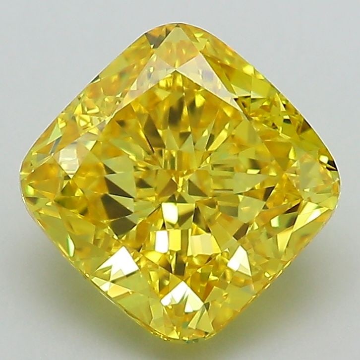 Loose Diamond - CUSHION MODIFIED 2.86ct Fancy Vivid Yellow VS1: Loose Diamond - CUSHION MODIFIED 2.86ct Fancy Vivid Yellow VS1 Source: This is a real non-mined Diamond that has been grown in a lab Shape: CUSHION MODIFIED Carats: 2.86 Color: Fancy Vivid Yellow Cert