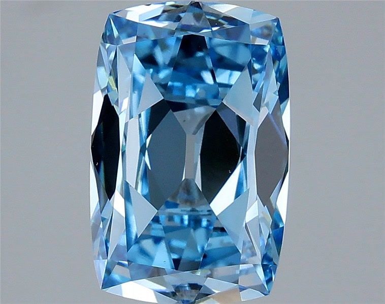 Loose Diamond - CUSHION BRILLIANT 2.81ct Fancy Vivid Blue VS1: Loose Diamond - CUSHION BRILLIANT 2.81ct Fancy Vivid Blue VS1 Source: This is a real non-mined Diamond that has been grown in a lab Shape: CUSHION BRILLIANT Carats: 2.81 Color: Fancy Vivid Blue Certif