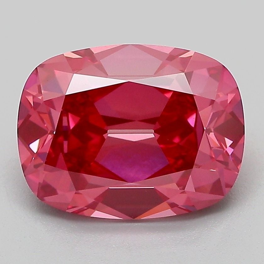 Loose Diamond - CUSHION BRILLIANT 3.15ct Fancy Vivid Pink VVS2: Loose Diamond - CUSHION BRILLIANT 3.15ct Fancy Vivid Pink VVS2 Source: This is a real non-mined Diamond that has been grown in a lab Shape: CUSHION BRILLIANT Carats: 3.15 Color: Fancy Vivid Pink Certi