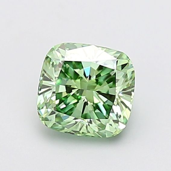 Loose Diamond - CUSHION MODIFIED 1.53ct Fancy Vivid Green VS1: Loose Diamond - CUSHION MODIFIED 1.53ct Fancy Vivid Green VS1 Source: This is a real non-mined Diamond that has been grown in a lab Shape: CUSHION MODIFIED Carats: 1.53 Color: Fancy Vivid Green Certif