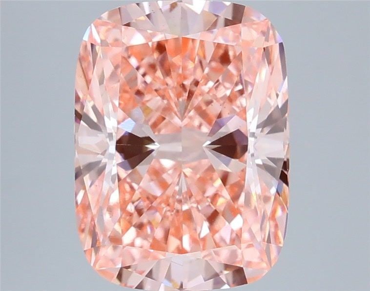 Loose Diamond - CUSHION MODIFIED 4.1ct Fancy Vivid Pink VS2: Loose Diamond - CUSHION MODIFIED 4.1ct Fancy Vivid Pink VS2 Source: This is a real non-mined Diamond that has been grown in a lab Shape: CUSHION MODIFIED Carats: 4.1 Color: Fancy Vivid Pink Certificat