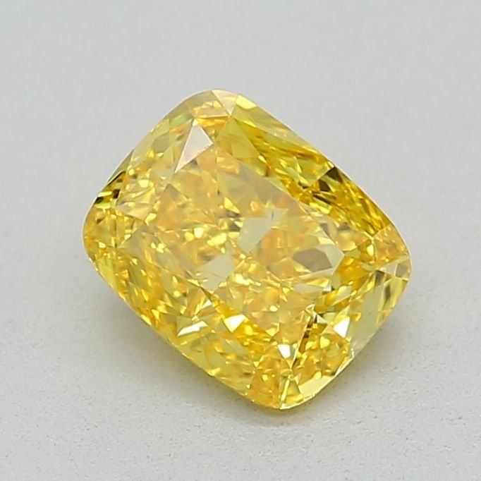 Loose Diamond - CUSHION MODIFIED 0.66ct Fancy Vivid Yellow VVS1: Loose Diamond - CUSHION MODIFIED 0.66ct Fancy Vivid Yellow VVS1 Source: This is a real non-mined Diamond that has been grown in a lab Shape: CUSHION MODIFIED Carats: 0.66 Color: Fancy Vivid Yellow Cer