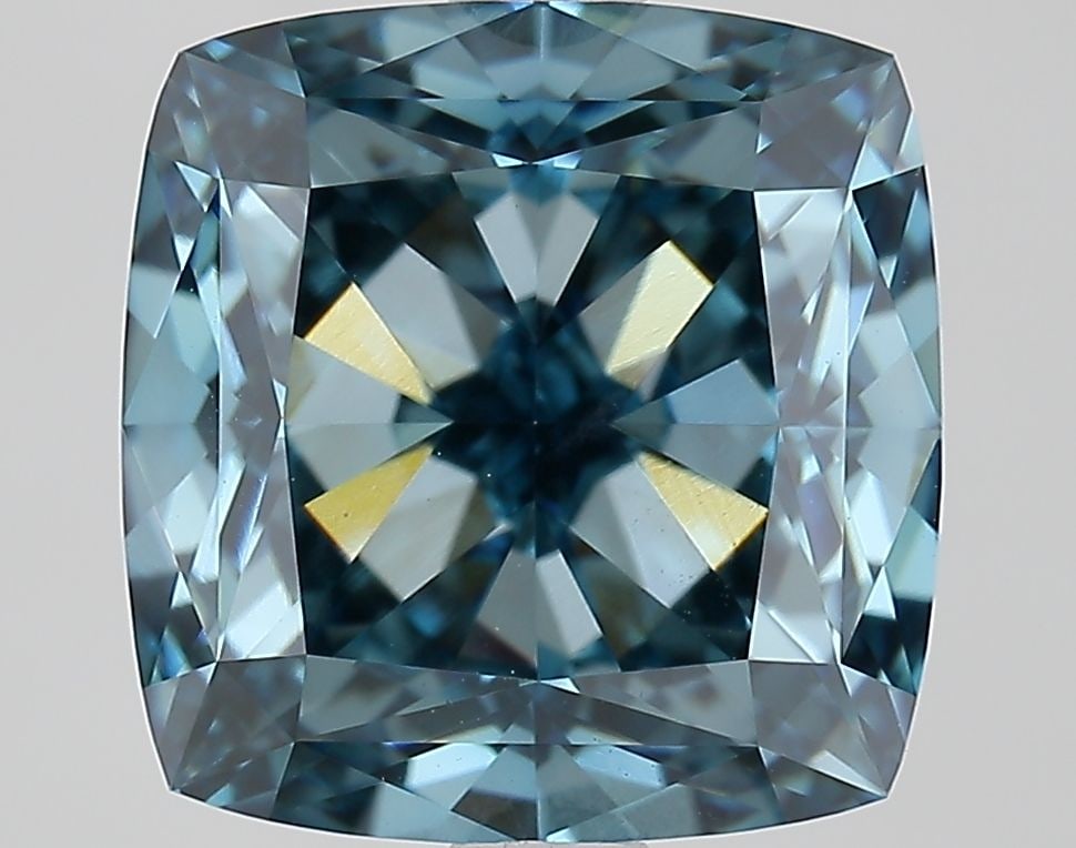 Loose Diamond - CUSHION MODIFIED 4.68ct Fancy Vivid Blue VS1: Loose Diamond - CUSHION MODIFIED 4.68ct Fancy Vivid Blue VS1 Source: This is a real non-mined Diamond that has been grown in a lab Shape: CUSHION MODIFIED Carats: 4.68 Color: Fancy Vivid Blue Certific