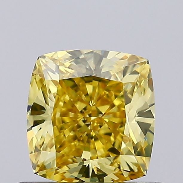 Loose Diamond - CUSHION BRILLIANT 0.69ct Fancy Vivid Brownish Yellow VS2: Loose Diamond - CUSHION BRILLIANT 0.69ct Fancy Vivid Brownish Yellow VS2 Source: This is a real non-mined Diamond that has been grown in a lab Shape: CUSHION BRILLIANT Carats: 0.69 Color: Fancy Vivid 