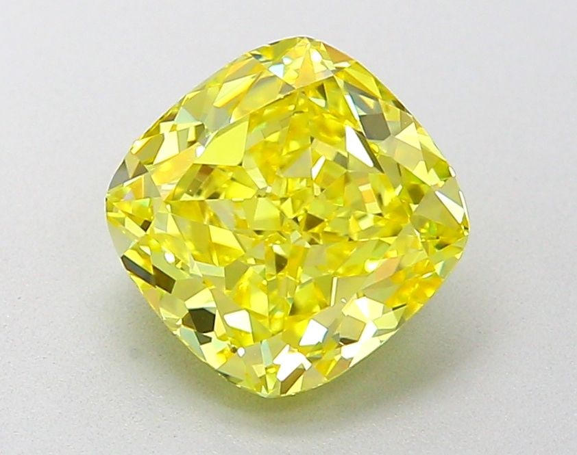 Loose Diamond - CUSHION MODIFIED 2.05ct Fancy Intense Yellow VVS2: Loose Diamond - CUSHION MODIFIED 2.05ct Fancy Intense Yellow VVS2 Source: This is a real non-mined Diamond that has been grown in a lab Shape: CUSHION MODIFIED Carats: 2.05 Color: Fancy Intense Yellow