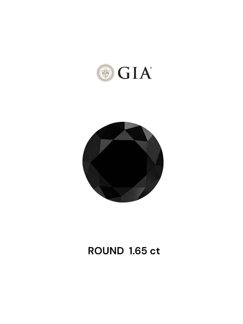 Loose Diamond - ROUND 1.65ct Fancy Black VVS2: Loose Diamond - ROUND 1.65ct Fancy Black VVS2 Source: Natural Shape: ROUND Carats: 1.65 Color: Fancy Black Certification: GIA Video:
