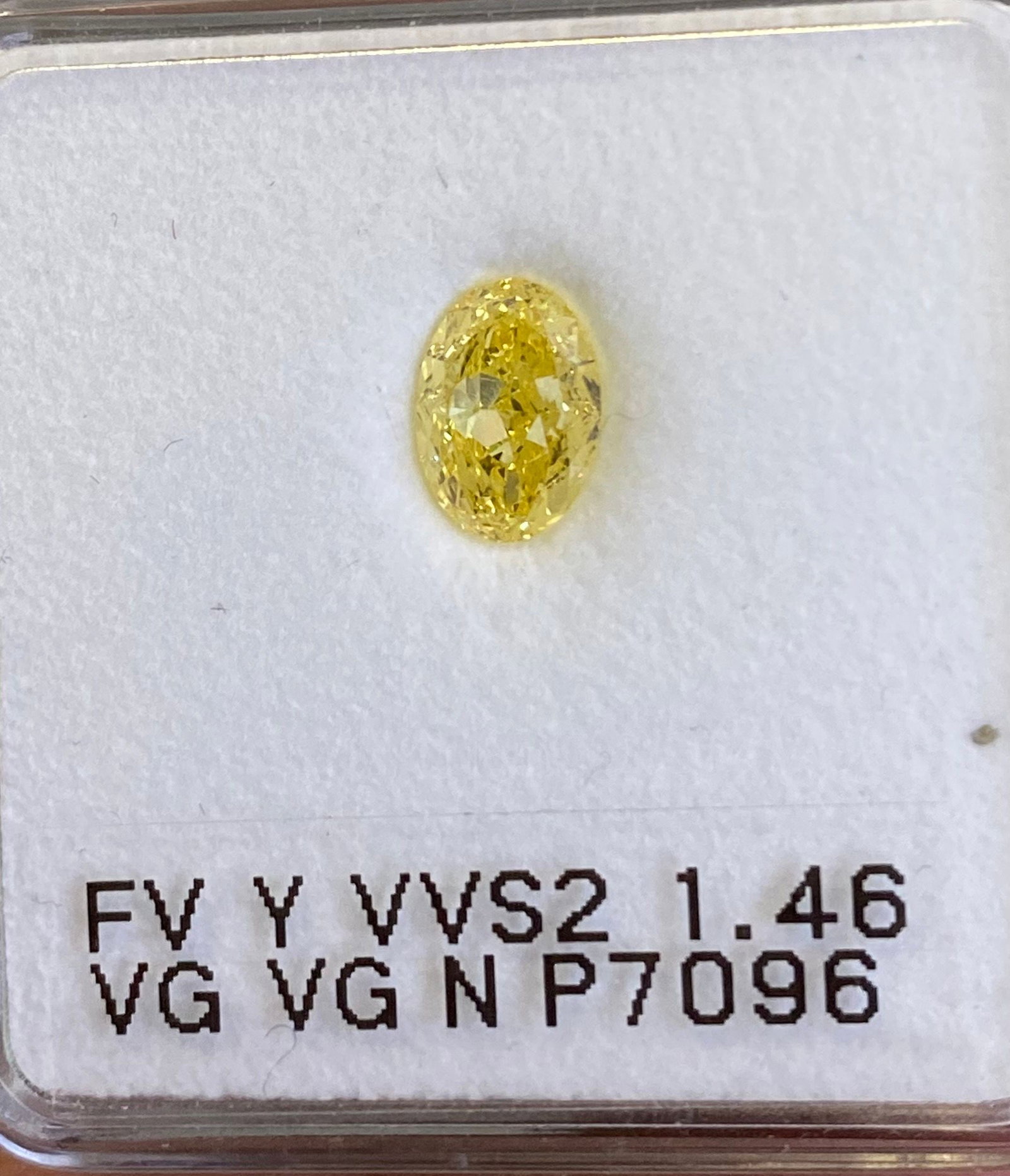 Loose Diamond - OVAL 1.46ct Fancy Vivid Yellow VVS2: Loose Diamond - OVAL 1.46ct Fancy Vivid Yellow VVS2 Source: Natural Shape: OVAL Carats: 1.46 Color: Fancy Vivid Yellow Certification: GIA Video: