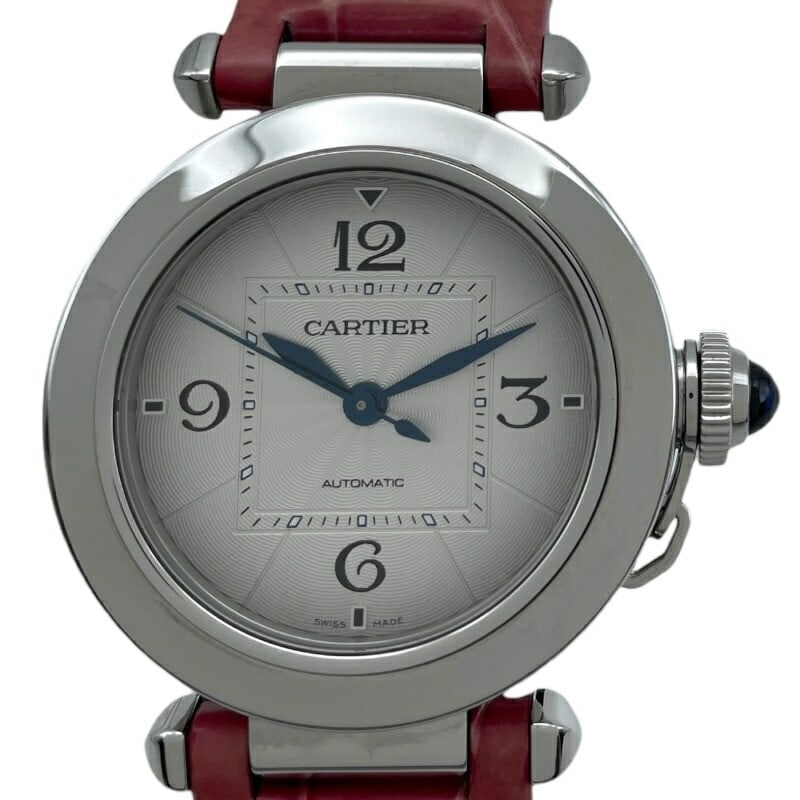 Cartier WSPA0012 Pasha 35mm Automatic Ladies Wristwatch Silver Dial SS Box: Cartier WSPA0012 Pasha 35mm Automatic Ladies Wristwatch Silver Dial SS Box Cartier Pasha wristwatch for women with a silver dial and automatic movement. This pre-owned watch includes the box. Specific
