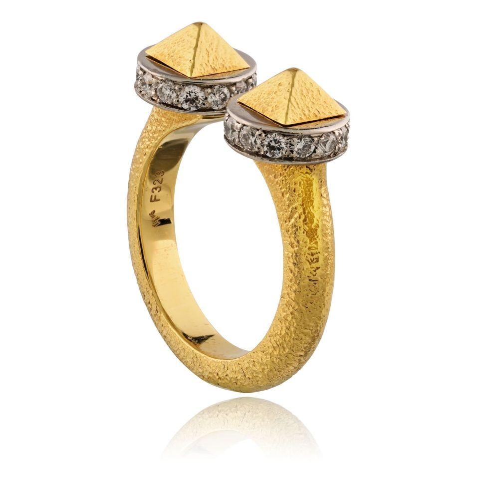 David Webb Bastille Estate Ring in 18K Yellow Gold Size 6 (1 of 7)