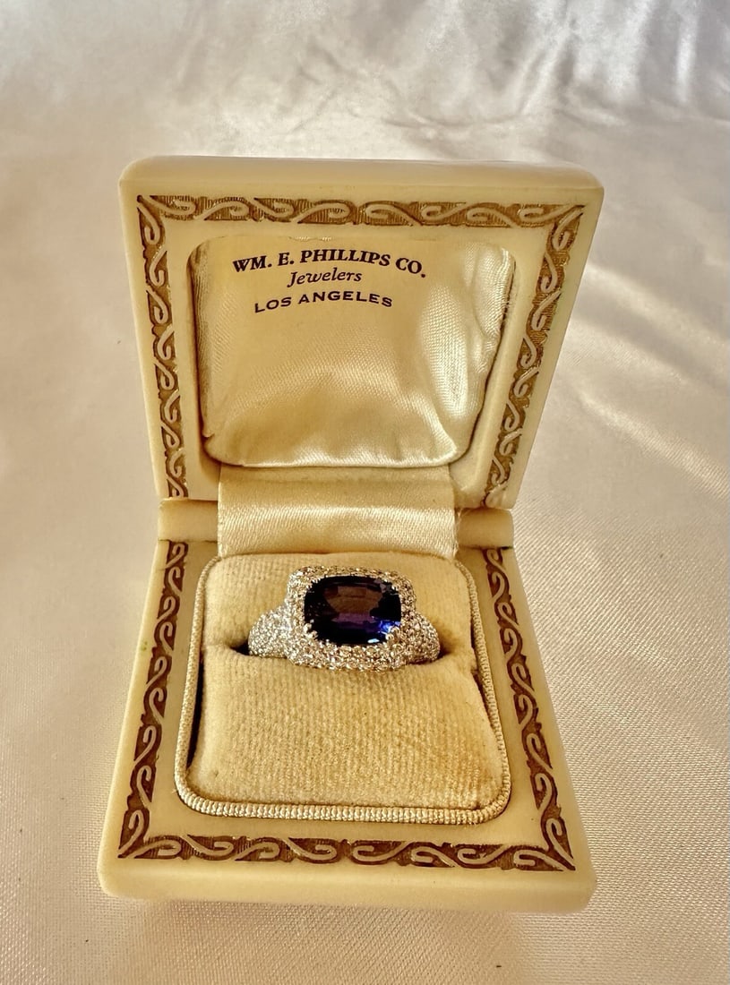 SGJ 18K White Gold Tanzanite Diamond Ring 2.65ct Size 6 (1 of 6)