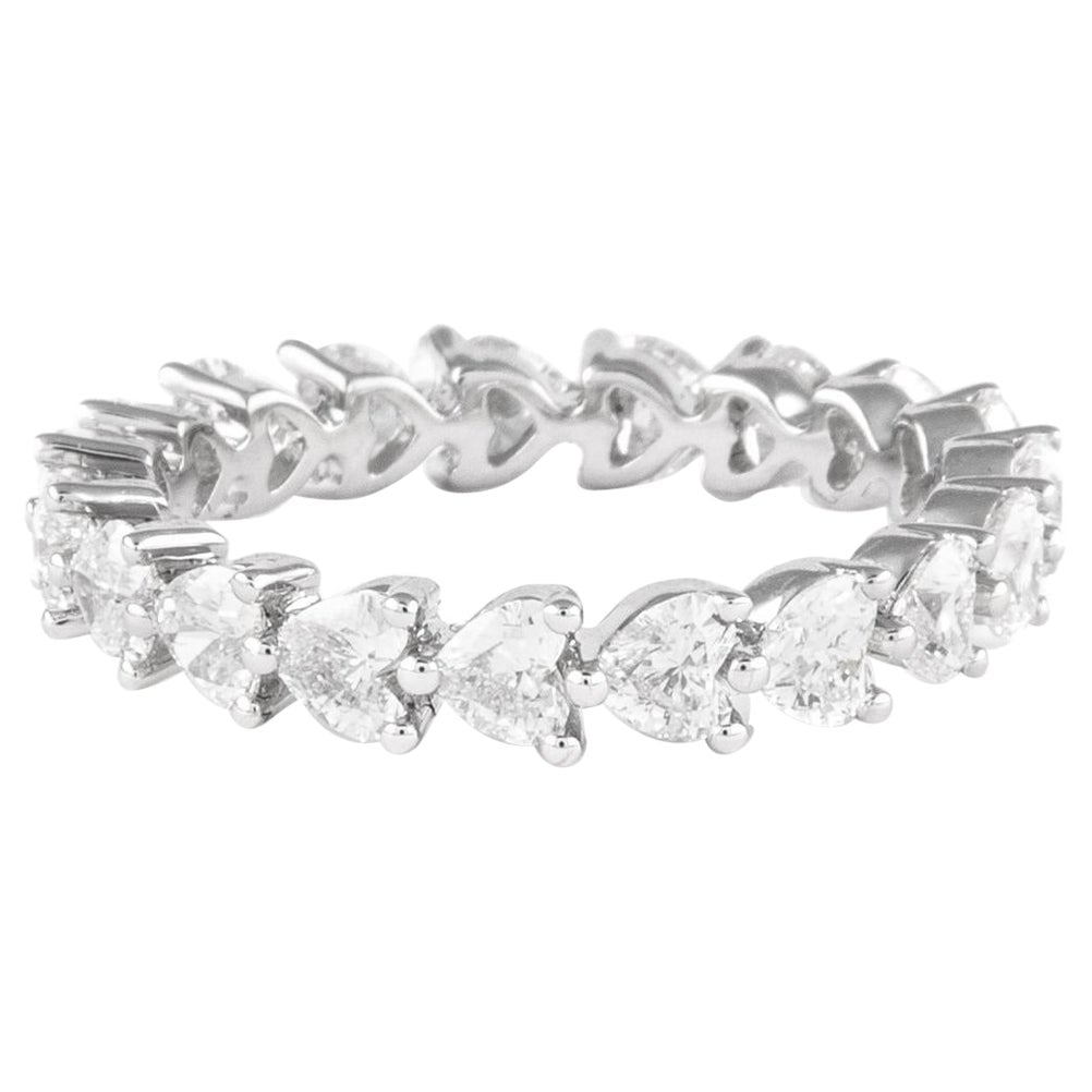 2.14ct Heart Diamond Eternity Band Platinum GIA Appraised (1 of 4)