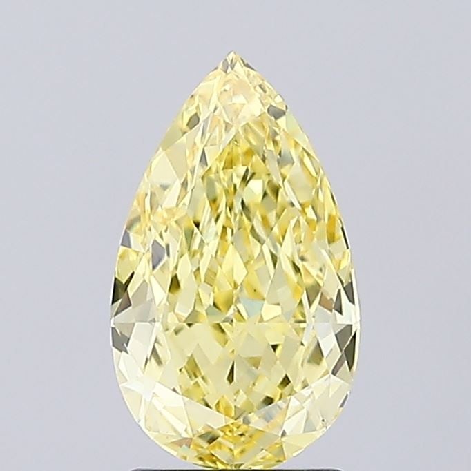 Loose Diamond - PEAR 2.04ct Fancy Intense Yellow VS1: Loose Diamond - PEAR 2.04ct Fancy Intense Yellow VS1 Source: This is a real non-mined Diamond that has been grown in a lab Shape: PEAR Carats: 2.04 Color: Fancy Intense Yellow Certification: IGI Video