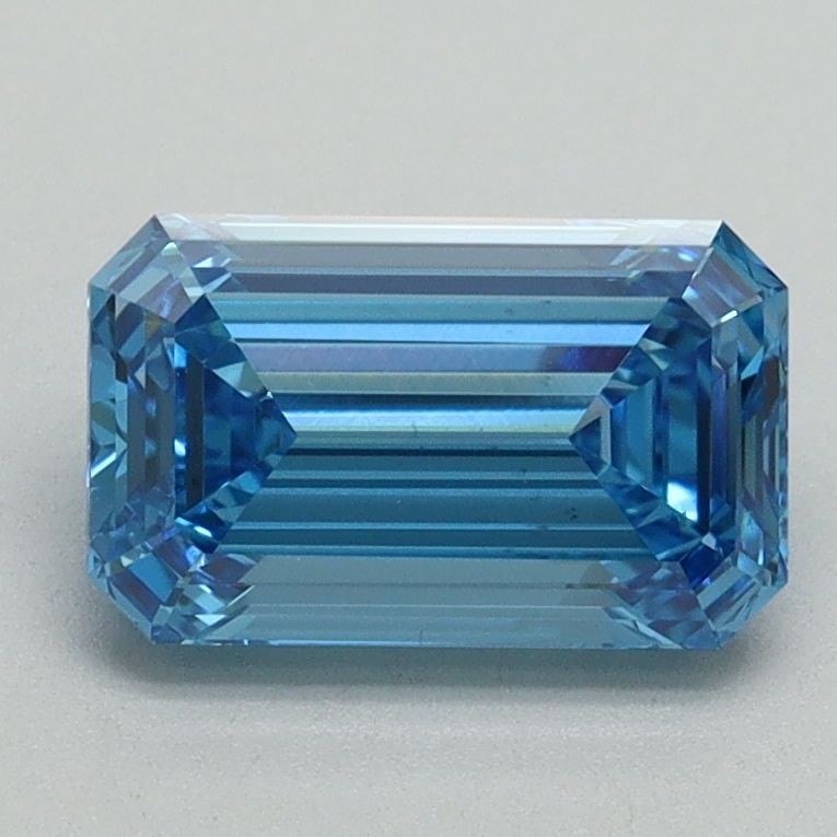 Loose Diamond - EMERALD 1.54ct Fancy Vivid Blue VS1: Loose Diamond - EMERALD 1.54ct Fancy Vivid Blue VS1 Source: This is a real non-mined Diamond that has been grown in a lab Shape: EMERALD Carats: 1.54 Color: Fancy Vivid Blue Certification: IGI Video:
