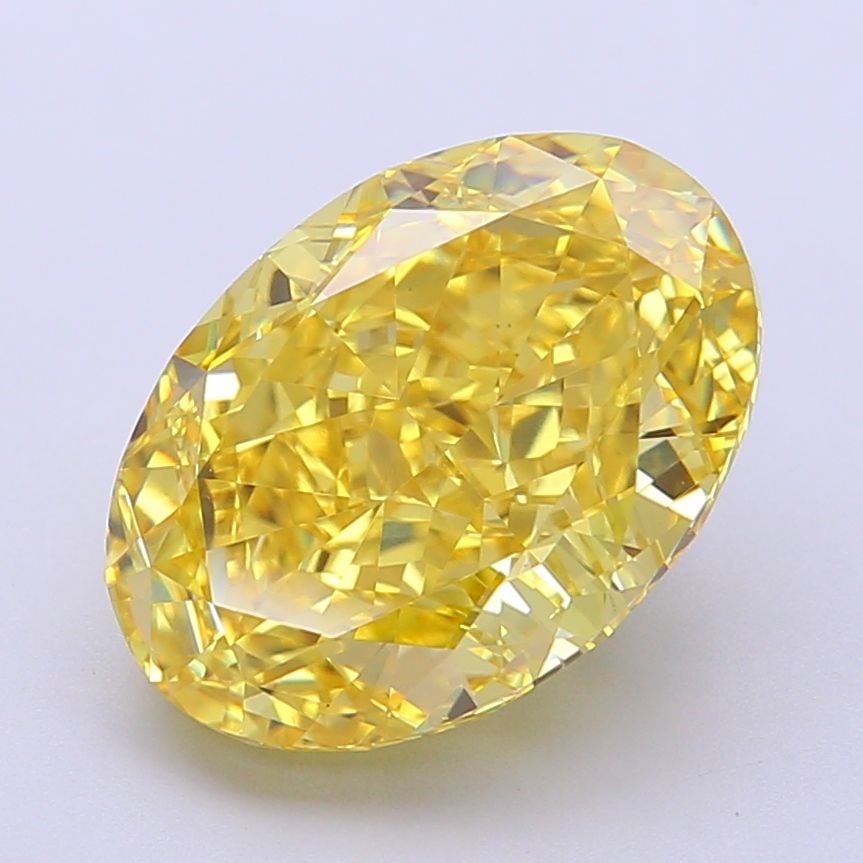 Loose Diamond - OVAL 5.59ct Fancy Vivid Yellow VVS2: Loose Diamond - OVAL 5.59ct Fancy Vivid Yellow VVS2 Source: This is a real non-mined Diamond that has been grown in a lab Shape: OVAL Carats: 5.59 Color: Fancy Vivid Yellow Certification: IGI Video: