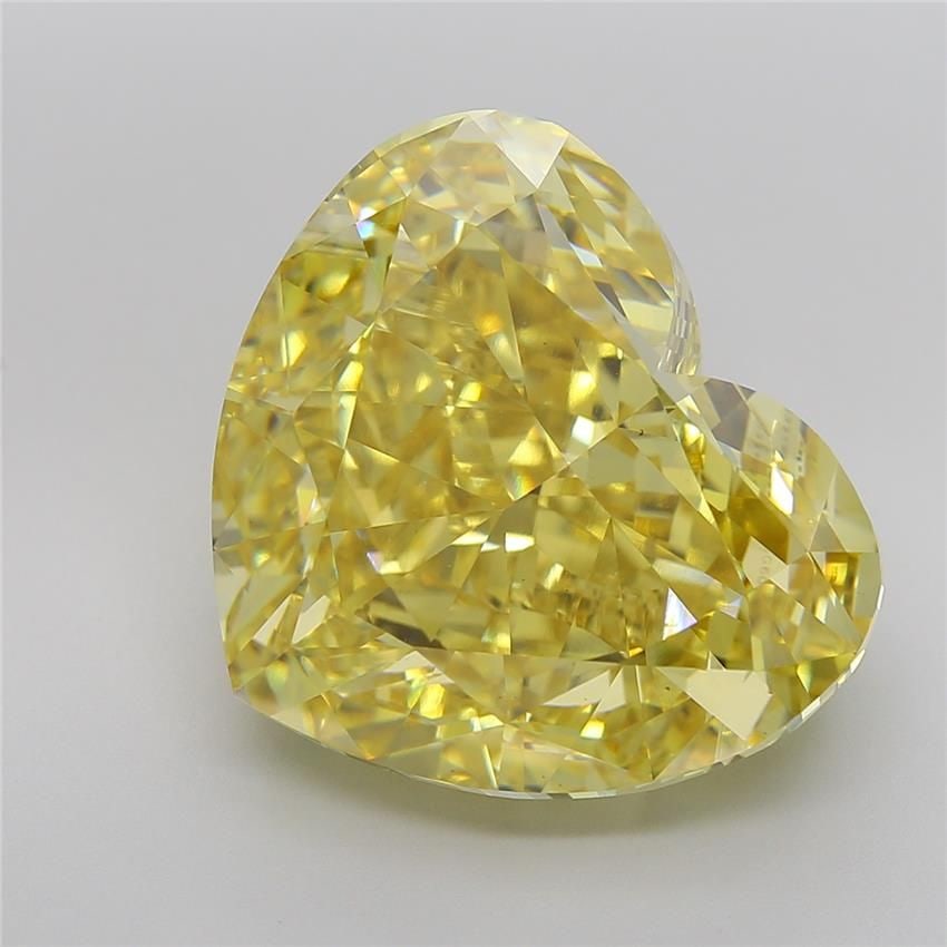Loose Diamond - HEART 18.53ct Fancy Vivid Yellow VS1: Loose Diamond - HEART 18.53ct Fancy Vivid Yellow VS1 Source: This is a real non-mined Diamond that has been grown in a lab Shape: HEART Carats: 18.53 Color: Fancy Vivid Yellow Certification: IGI Video