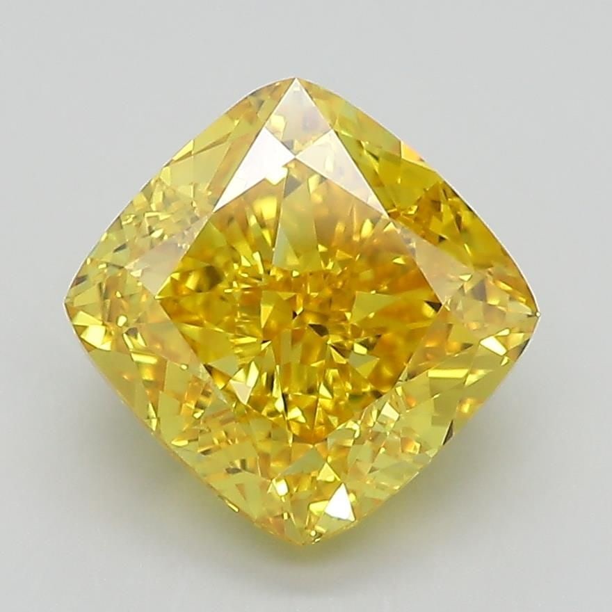 Loose Diamond - CUSHION MODIFIED 3.09ct Fancy Vivid Yellow VVS2: Loose Diamond - CUSHION MODIFIED 3.09ct Fancy Vivid Yellow VVS2 Source: This is a real non-mined Diamond that has been grown in a lab Shape: CUSHION MODIFIED Carats: 3.09 Color: Fancy Vivid Yellow Cer