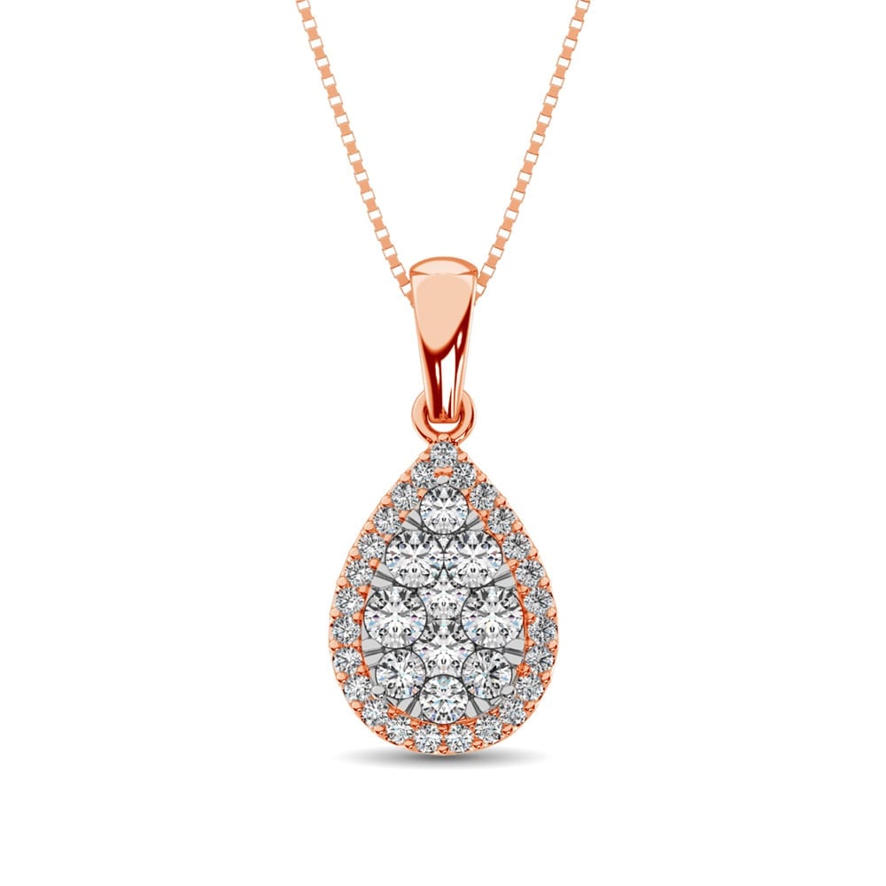 Diamond Fashion Pendant 5/8 Ct.tw Round Cut in 14K Rose Gold: Diamond Fashion Pendant 5/8 Ct.tw Round Cut in 14K Rose Gold 14k Rose Gold Stone Color: Gh Stone Clarity: I1 Unless otherwise specified, pendants that include a chain are paired with our standard 18-i