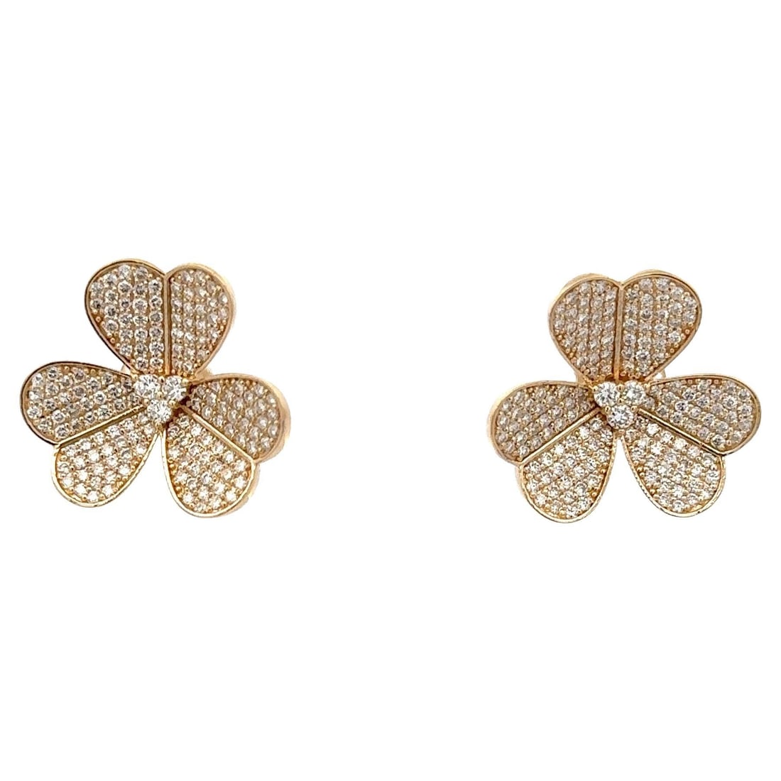 Harbor Diamonds 2.02 Carat Floral Diamond Stud Earrings in 14K Yellow Gold (1 of 6)