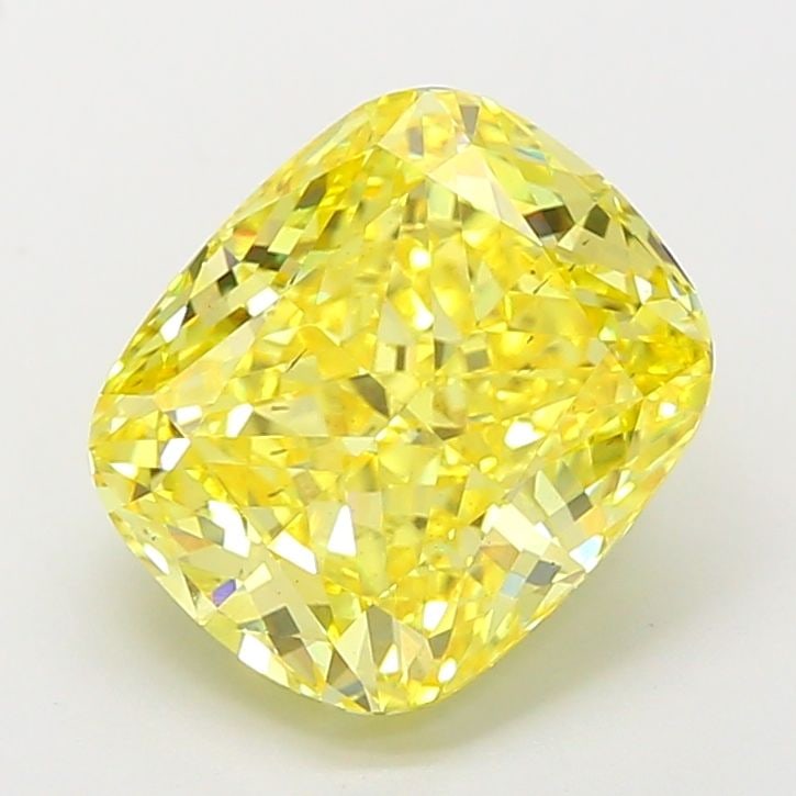 Loose Diamond - CUSHION MODIFIED 5.07ct Fancy Vivid Yellow SI1: Loose Diamond - CUSHION MODIFIED 5.07ct Fancy Vivid Yellow SI1 Source: This is a real non-mined Diamond that has been grown in a lab Shape: CUSHION MODIFIED Carats: 5.07 Color: Fancy Vivid Yellow Cert