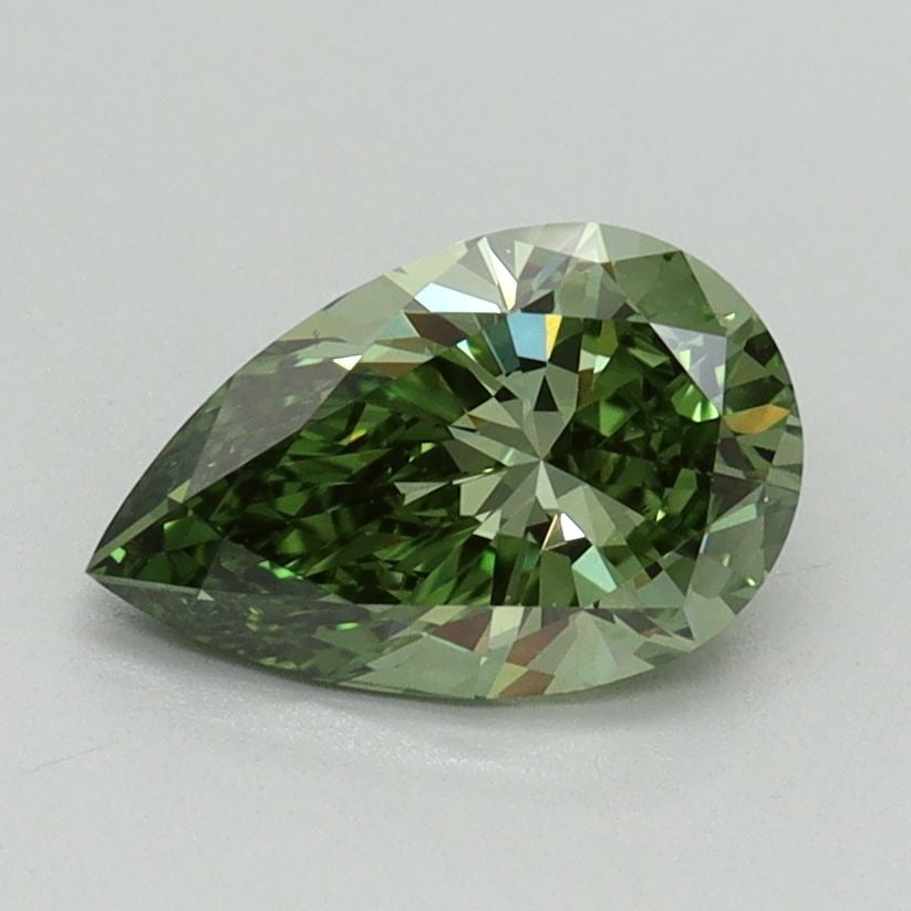 Loose Diamond - PEAR 1.06ct Fancy Vivid Green VVS2: Loose Diamond - PEAR 1.06ct Fancy Vivid Green VVS2 Source: This is a real non-mined Diamond that has been grown in a lab Shape: PEAR Carats: 1.06 Color: Fancy Vivid Green Certification: IGI Video:
