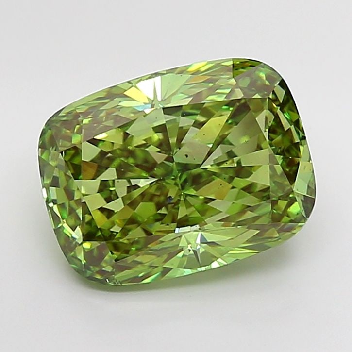 Loose Diamond - CUSHION MODIFIED 7.02ct Fancy Vivid Green VS2 (1 of 1)